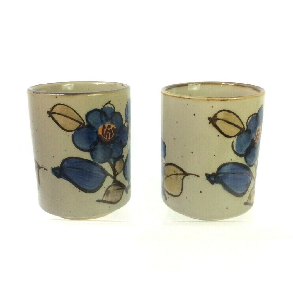 Vintage Otagiri Pottery Coffee Mugs 2 Set Boho - Picture 4 of 8